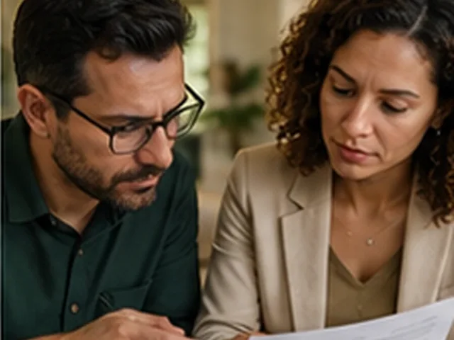 Homem e mulher comparando a proposta de compra de dívida do Cartão Benefício com o contrato atual