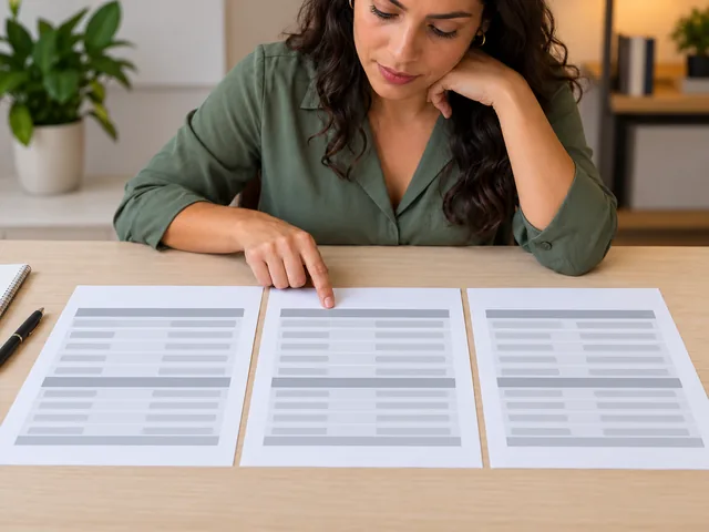 Três propostas impressas lado a lado sobre a mesa, para comparar compra de dívida, refinanciamento e portabilidade